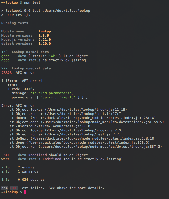 dotest example output